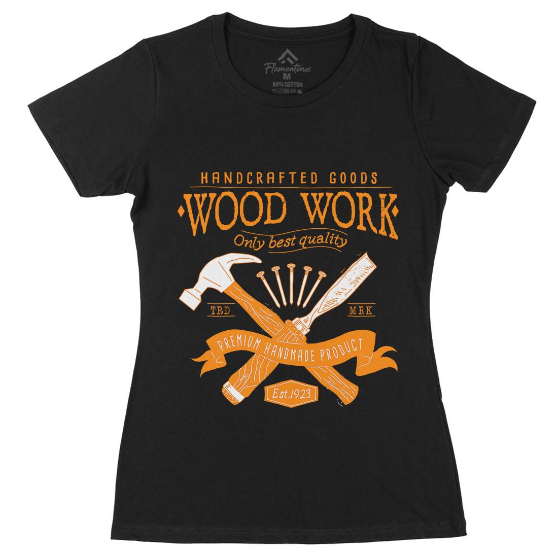 Wood Womens Organic Crew Neck T-Shirt Work A972