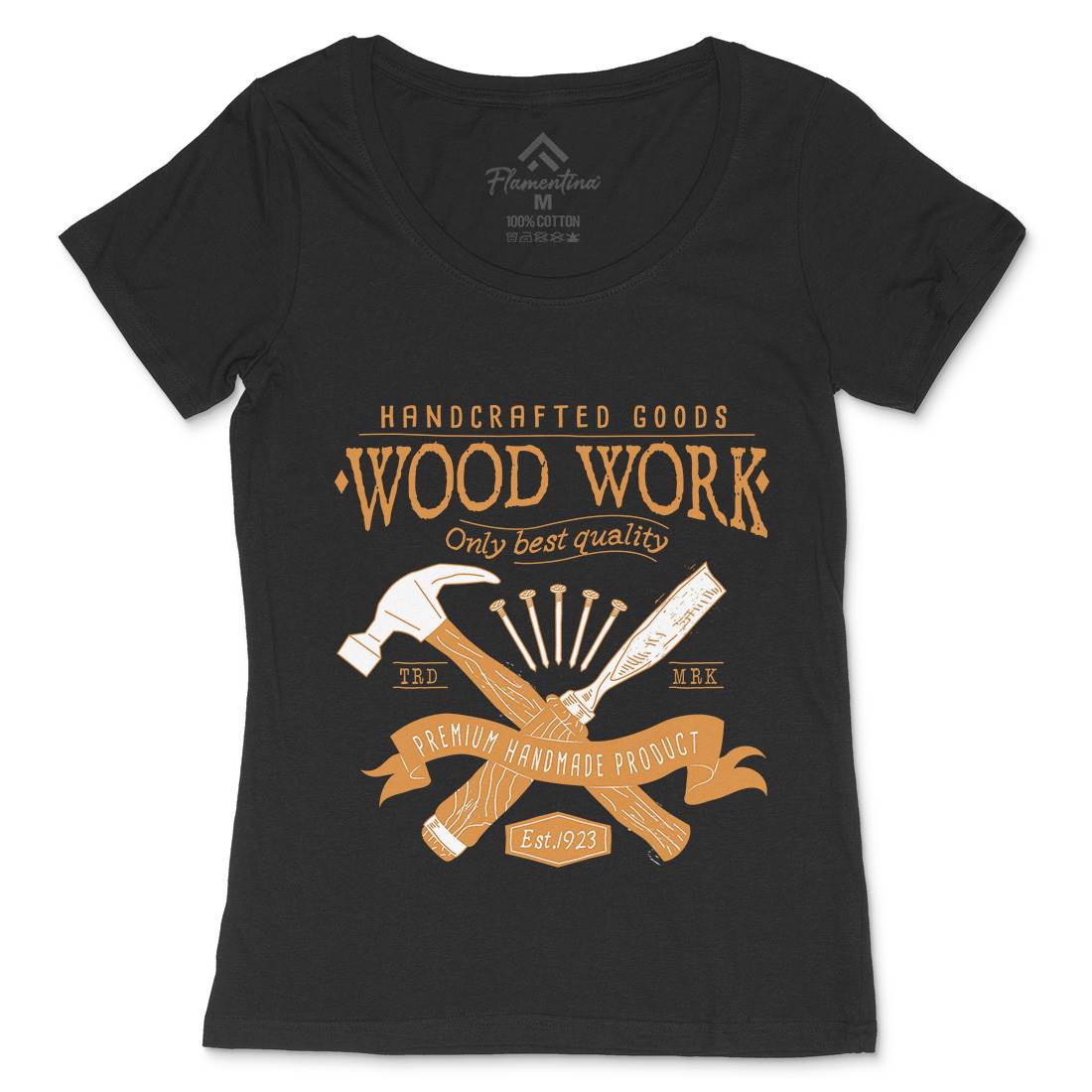 Wood Womens Scoop Neck T-Shirt Work A972