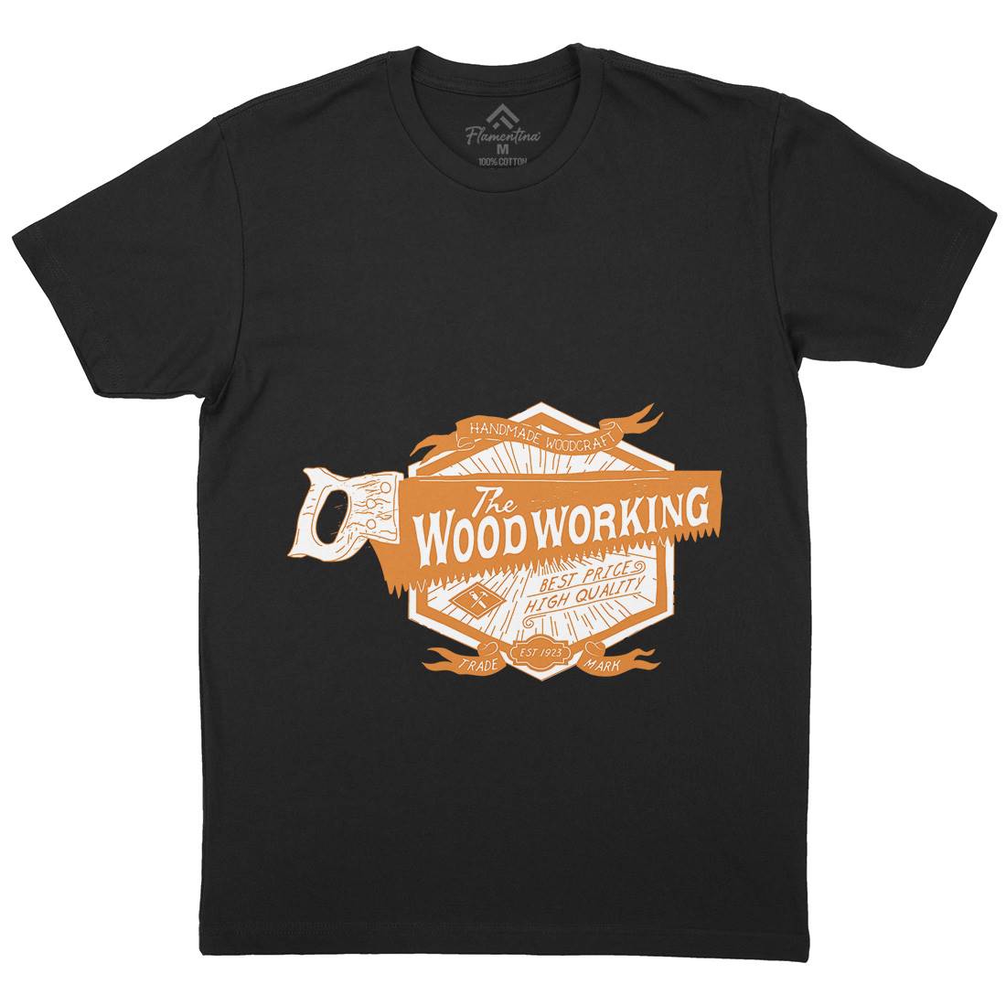Wood Working Mens Organic Crew Neck T-Shirt Work A973
