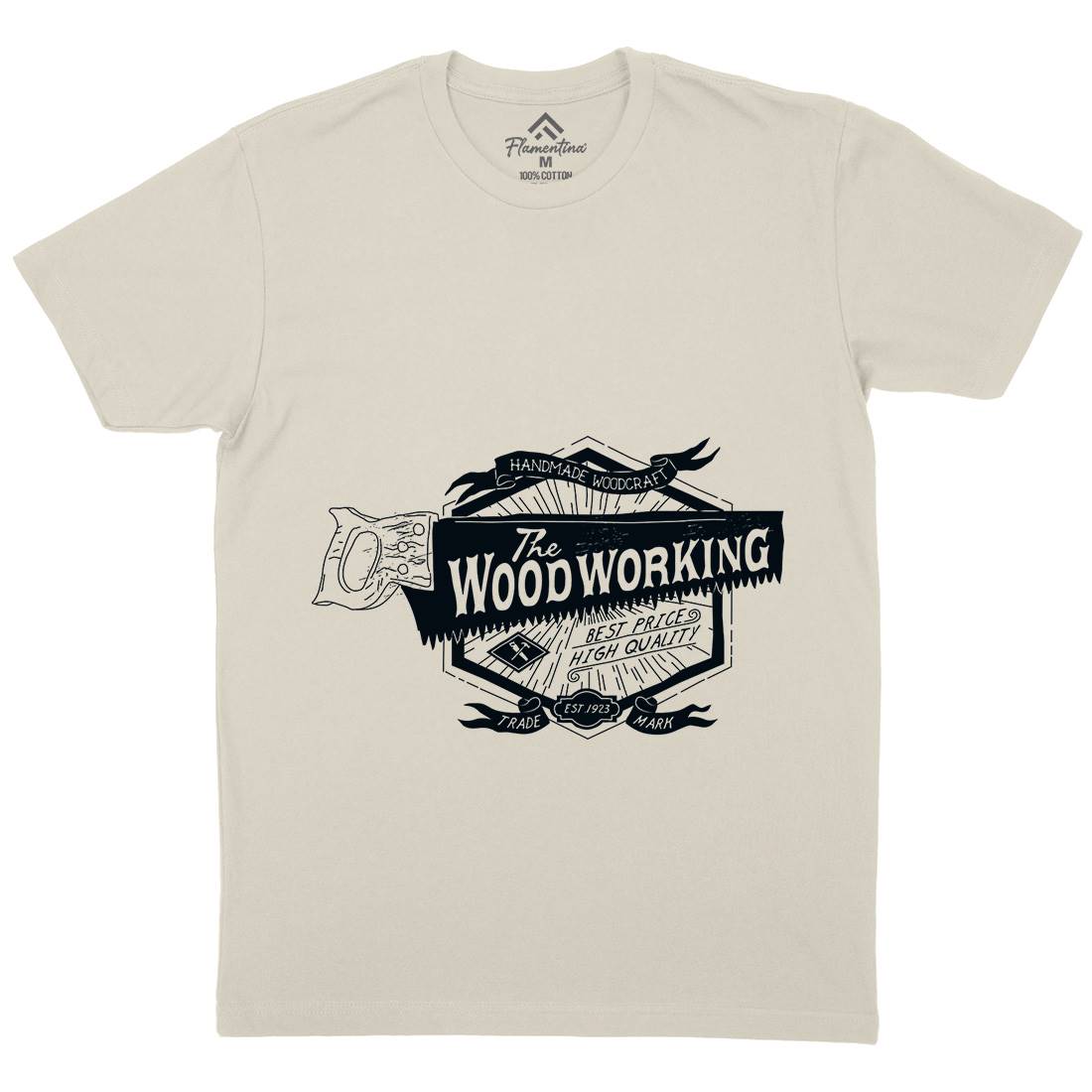 Wood Working Mens Organic Crew Neck T-Shirt Work A973