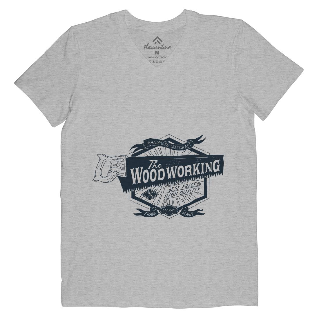 Wood Working Mens V-Neck T-Shirt Work A973