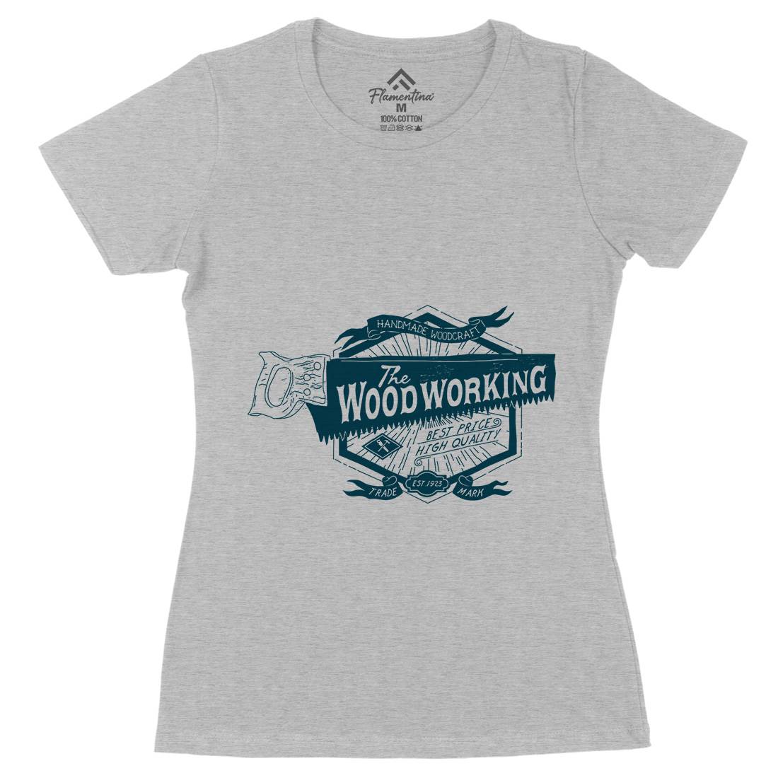 Wood Working Womens Organic Crew Neck T-Shirt Work A973