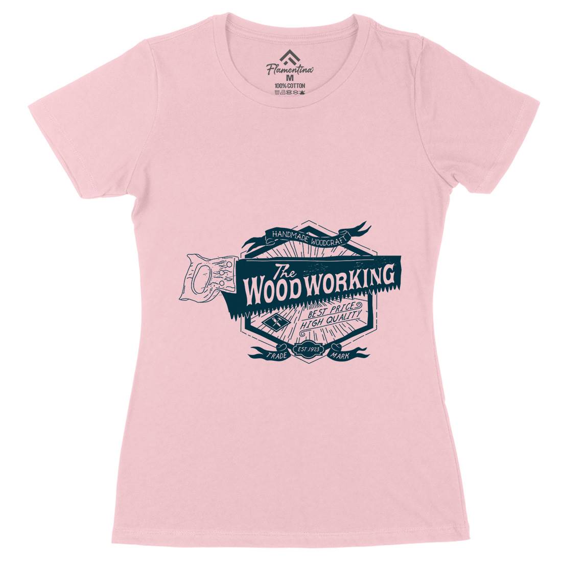 Wood Working Womens Organic Crew Neck T-Shirt Work A973
