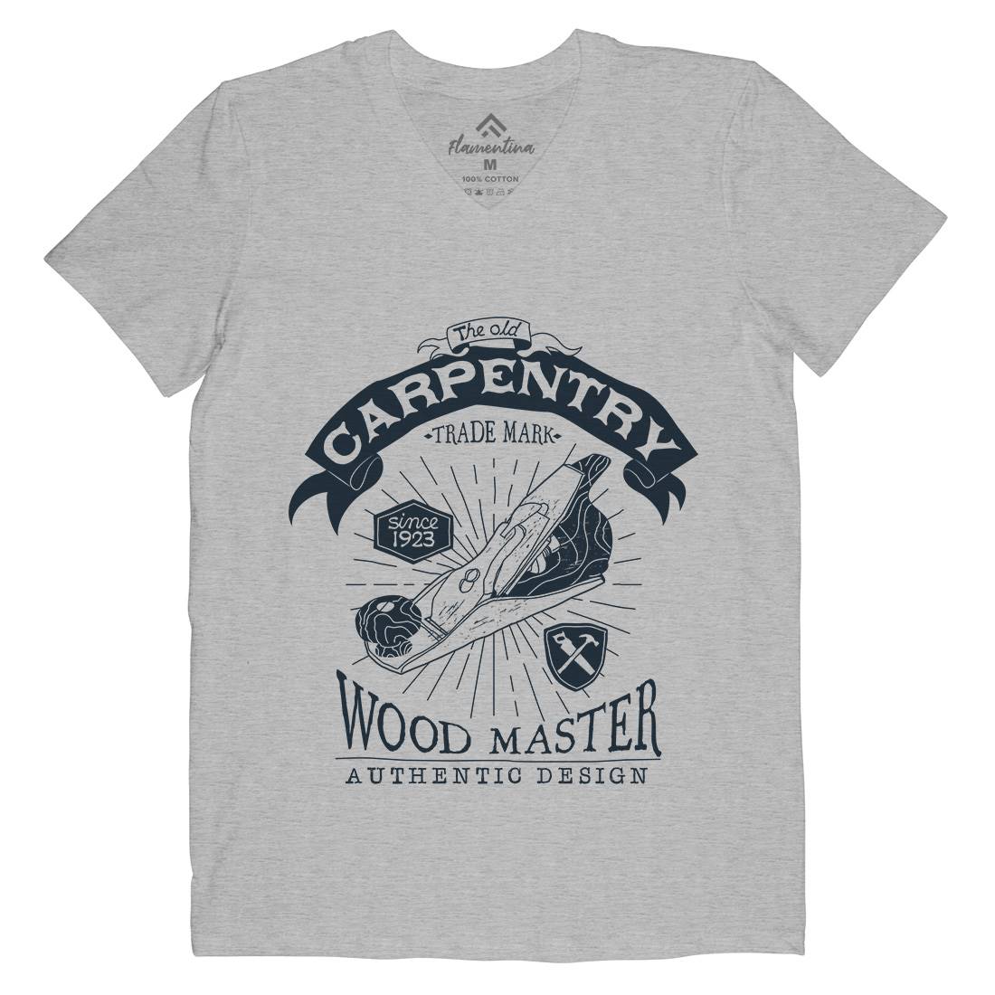 Carpentry Mens V-Neck T-Shirt Work A974