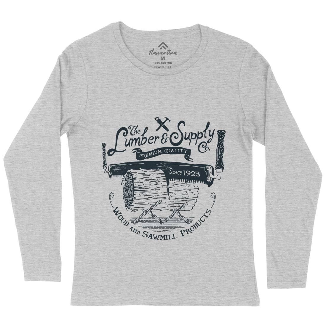 Lumber And Supply Womens Long Sleeve T-Shirt Work A975