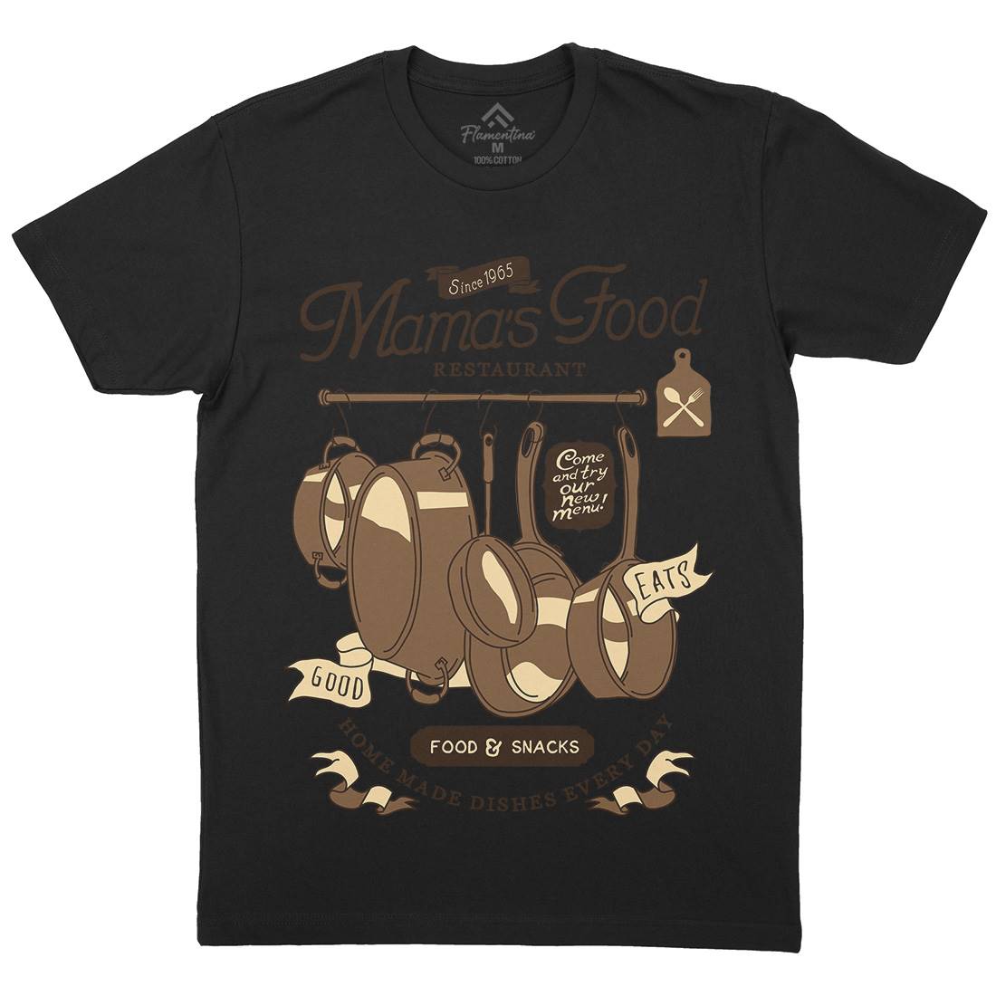 Mama&#39;s Mens Crew Neck T-Shirt Food A976