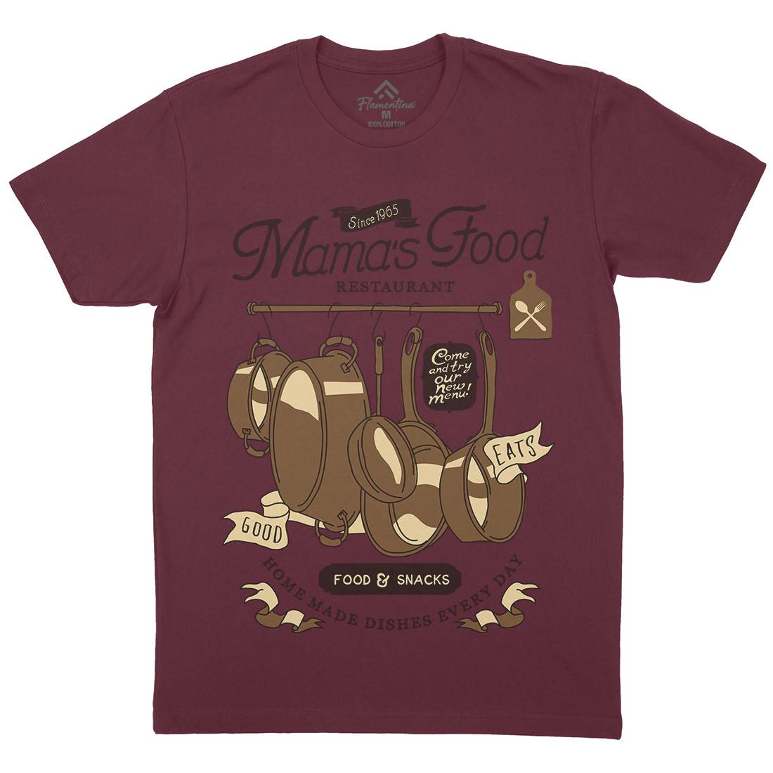 Mama&#39;s Mens Crew Neck T-Shirt Food A976