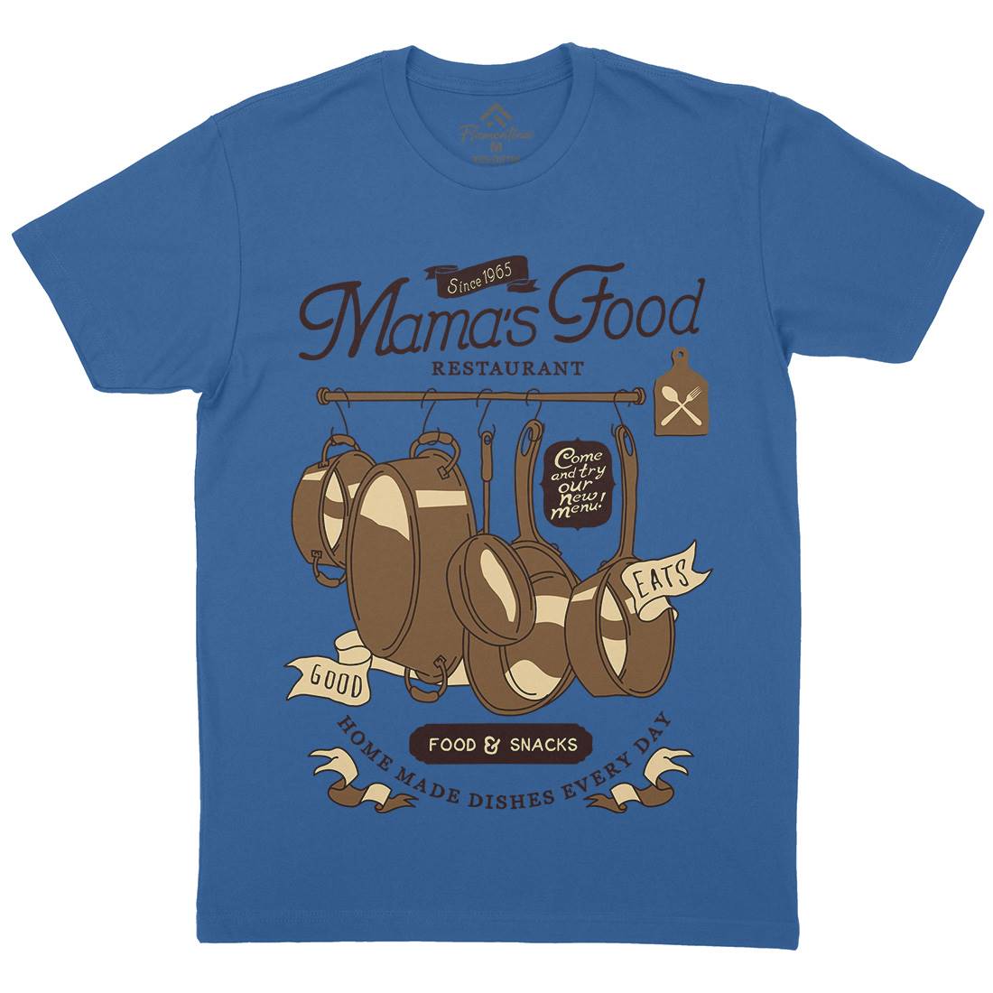 Mama&#39;s Mens Organic Crew Neck T-Shirt Food A976