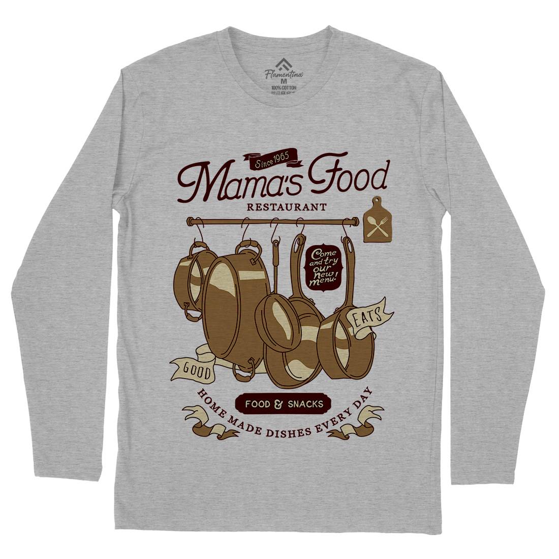 Mama&#39;s Mens Long Sleeve T-Shirt Food A976