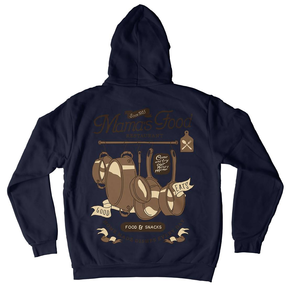 Mama&#39;s Mens Hoodie With Pocket Food A976