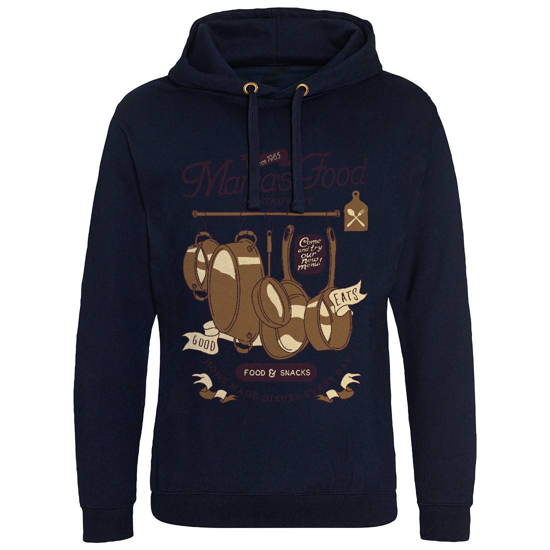 Mama&#39;s Mens Hoodie Without Pocket Food A976