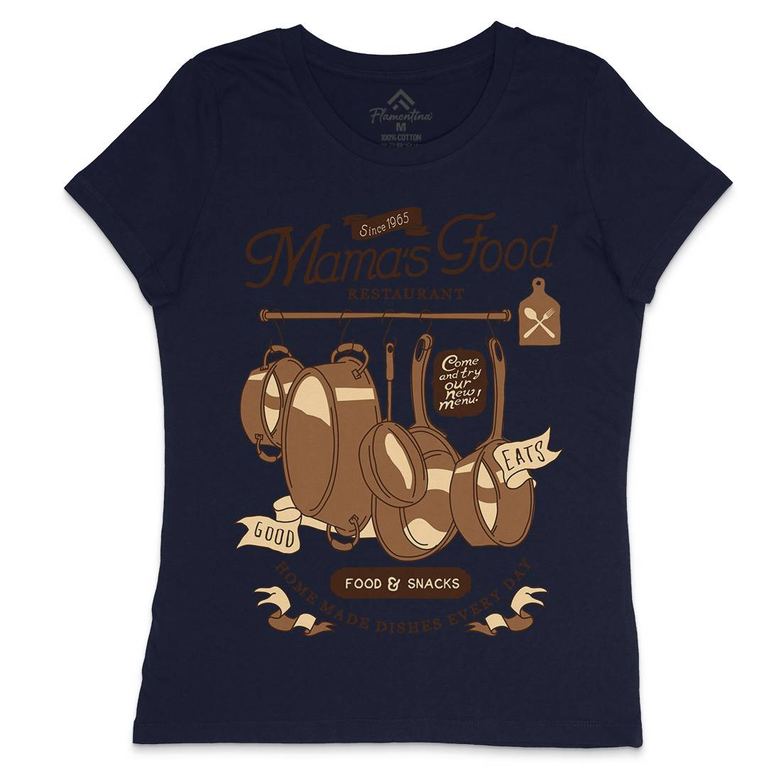 Mama&#39;s Womens Crew Neck T-Shirt Food A976