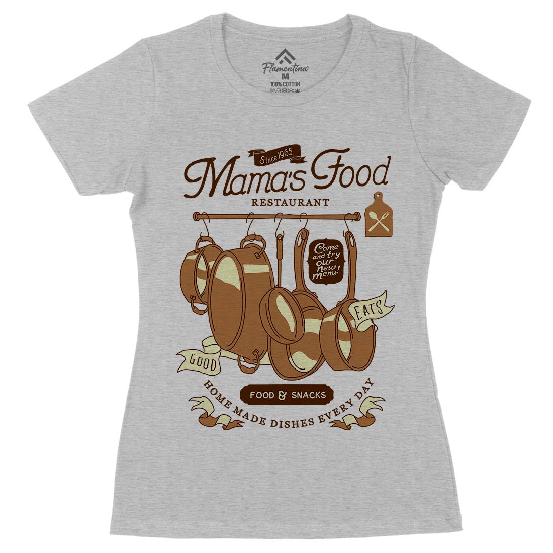 Mama&#39;s Womens Organic Crew Neck T-Shirt Food A976