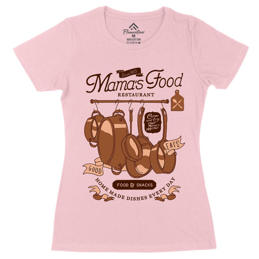 Mama&#39;s Womens Organic Crew Neck T-Shirt Food A976