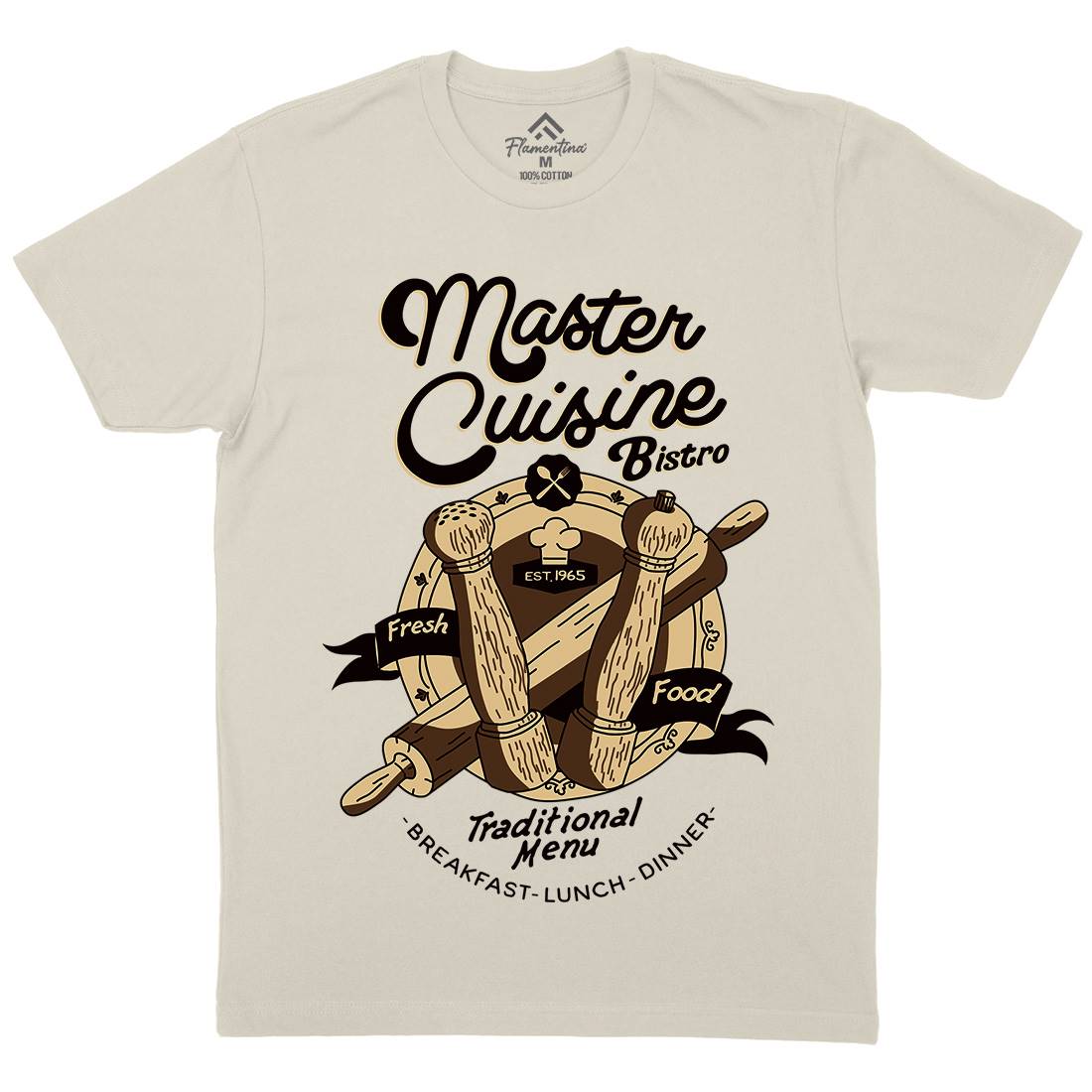 Master Cuisine Mens Organic Crew Neck T-Shirt Food A977