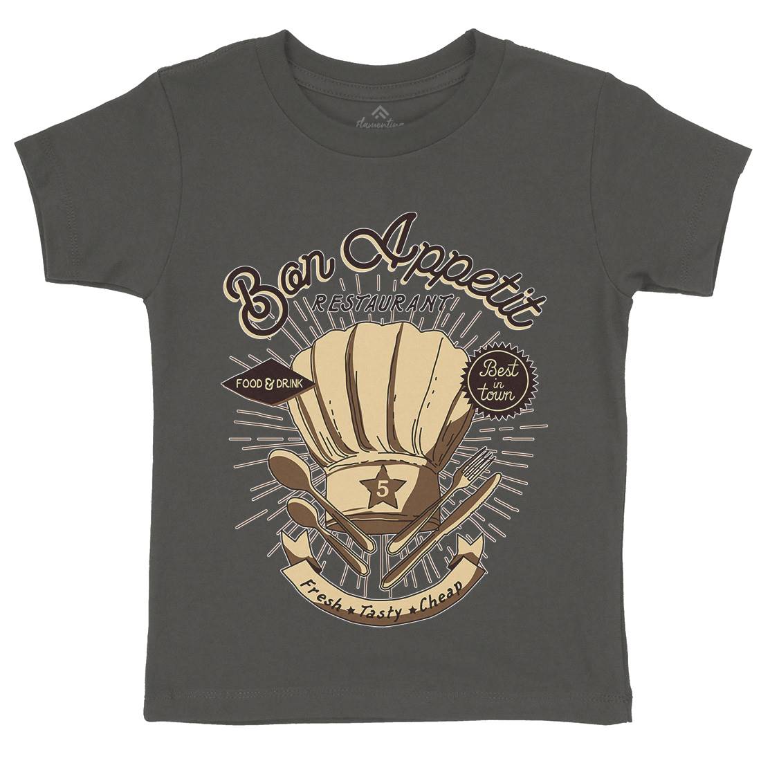 Bon Appetit Kids Crew Neck T-Shirt Food A978