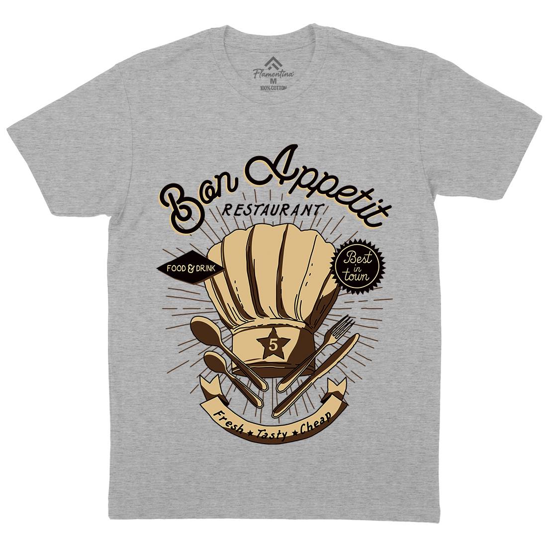 Bon Appetit Mens Organic Crew Neck T-Shirt Food A978