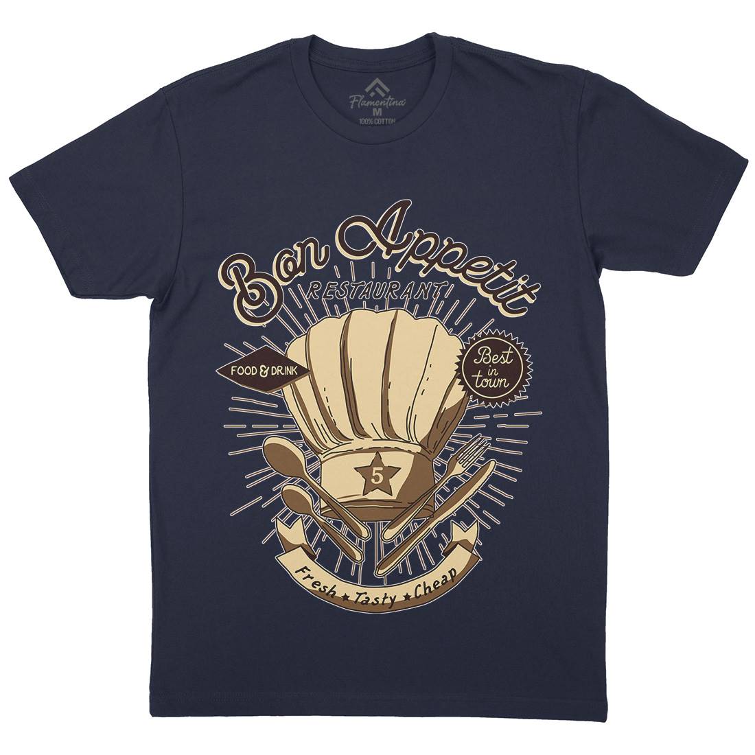 Bon Appetit Mens Organic Crew Neck T-Shirt Food A978