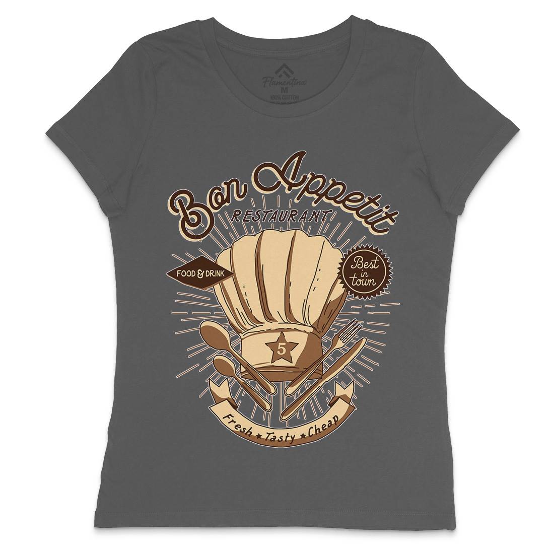 Bon Appetit Womens Crew Neck T-Shirt Food A978