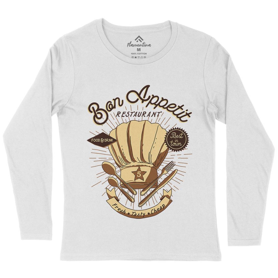 Bon Appetit Womens Long Sleeve T-Shirt Food A978