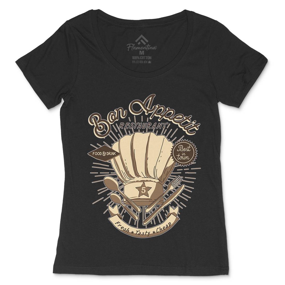 Bon Appetit Womens Scoop Neck T-Shirt Food A978