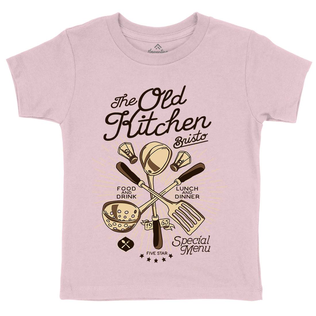 Old Kitchen Kids Crew Neck T-Shirt Food A979