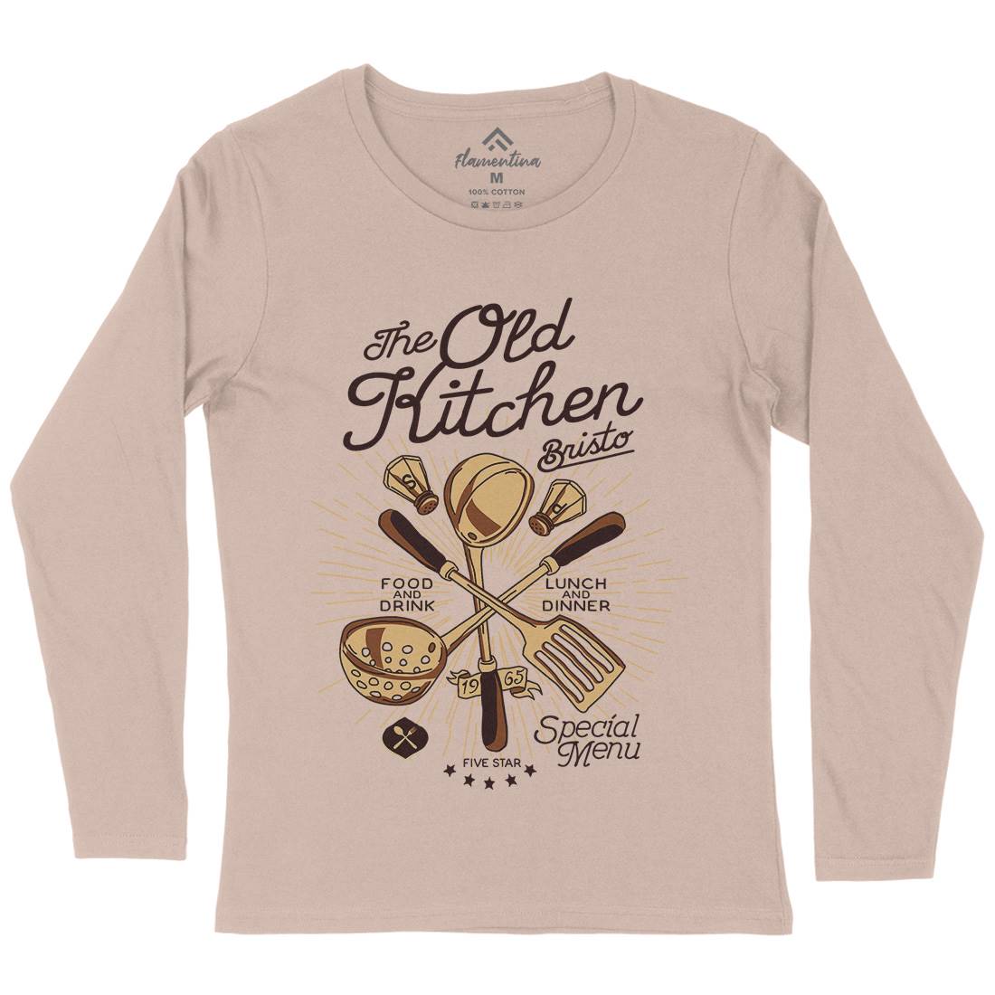 Old Kitchen Womens Long Sleeve T-Shirt Food A979