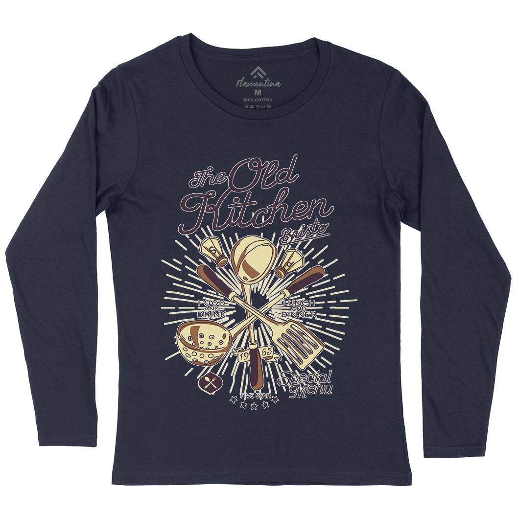 Old Kitchen Womens Long Sleeve T-Shirt Food A979