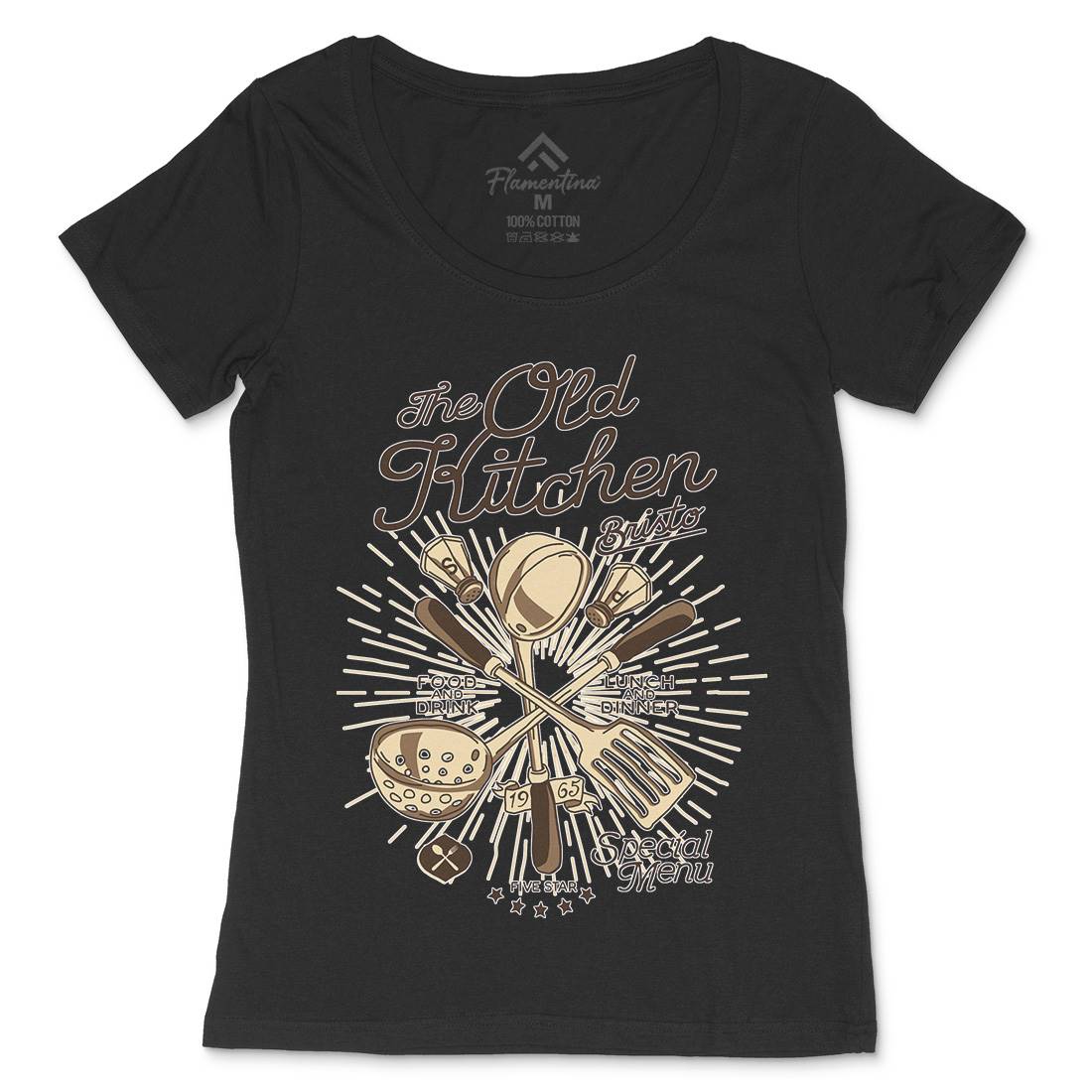 Old Kitchen Womens Scoop Neck T-Shirt Food A979