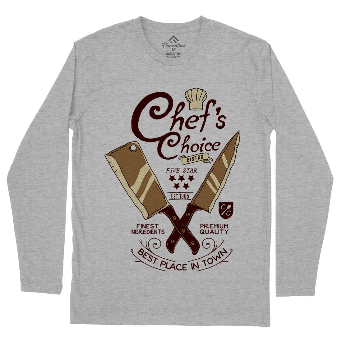 Chef&#39;s Choice Mens Long Sleeve T-Shirt Food A980