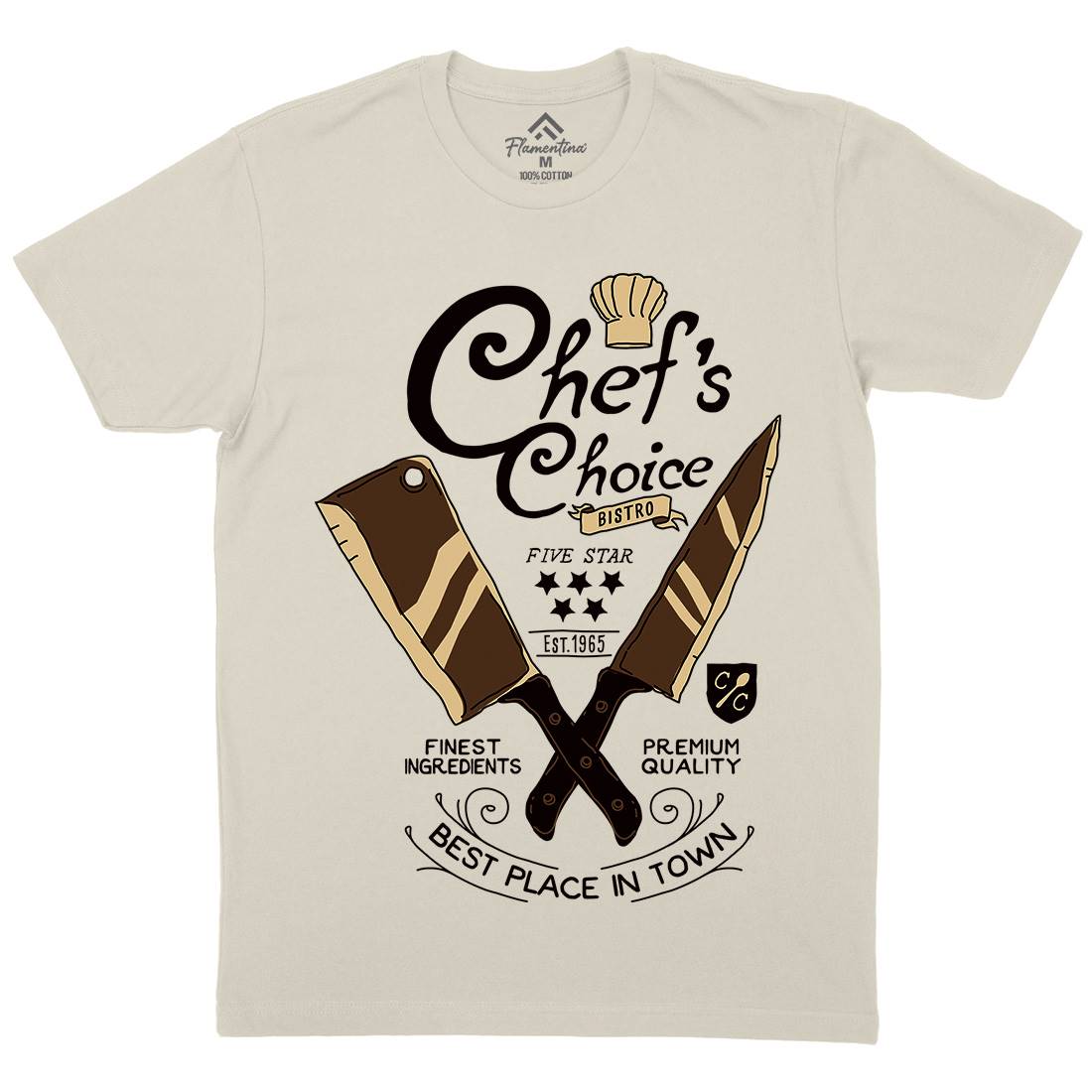 Chef&#39;s Choice Mens Organic Crew Neck T-Shirt Food A980