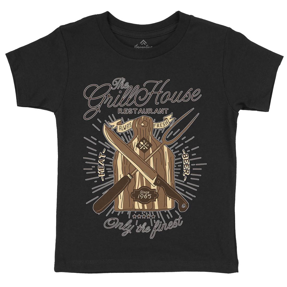 Grill House Kids Organic Crew Neck T-Shirt Food A981