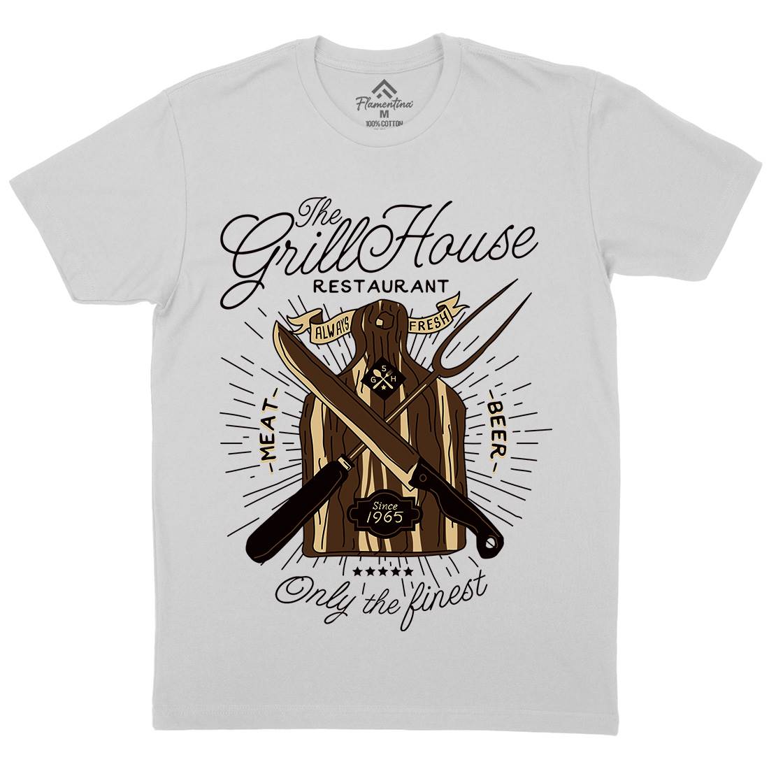 Grill House Mens Crew Neck T-Shirt Food A981