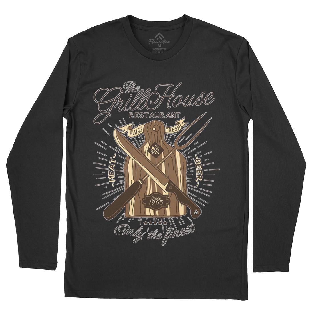 Grill House Mens Long Sleeve T-Shirt Food A981
