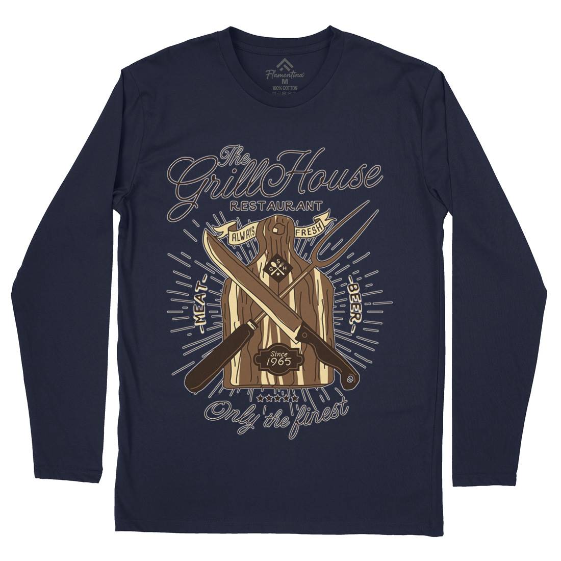 Grill House Mens Long Sleeve T-Shirt Food A981