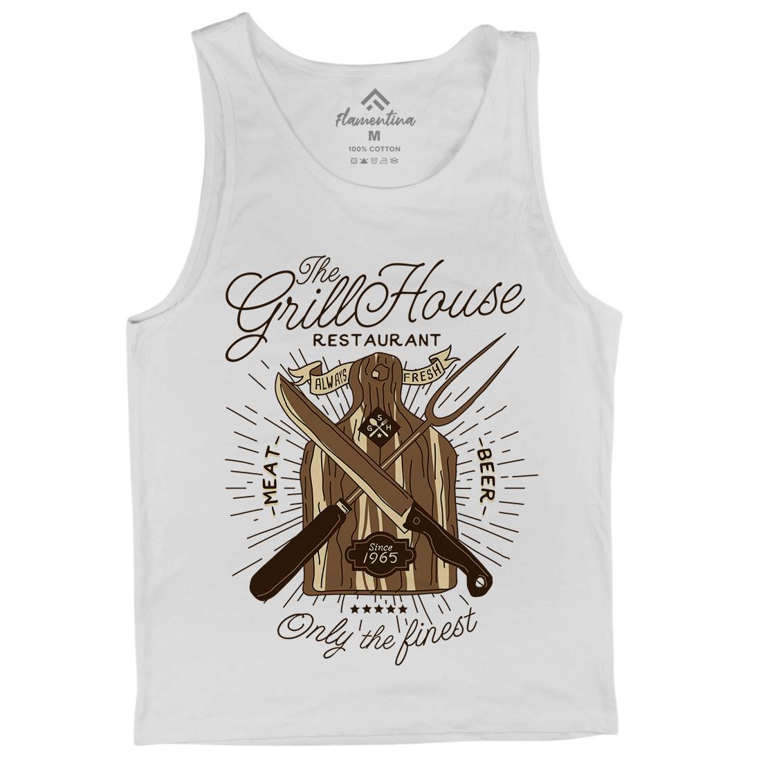 Grill House Mens Tank Top Vest Food A981