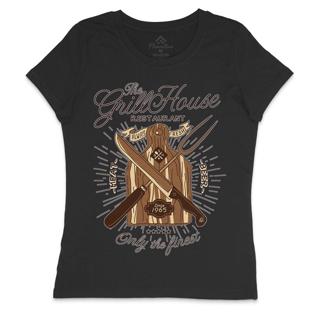 Grill House Womens Crew Neck T-Shirt Food A981
