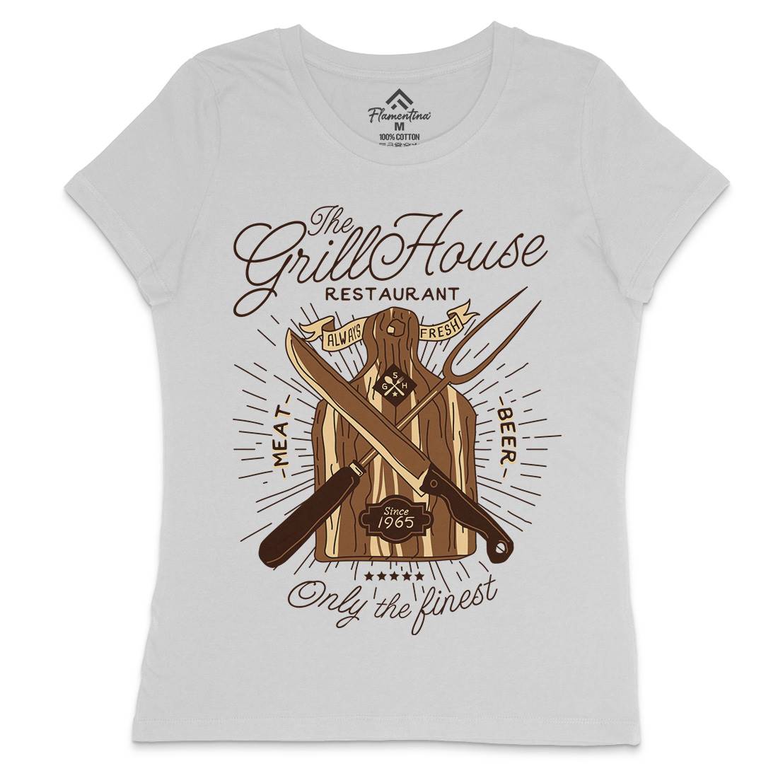 Grill House Womens Crew Neck T-Shirt Food A981