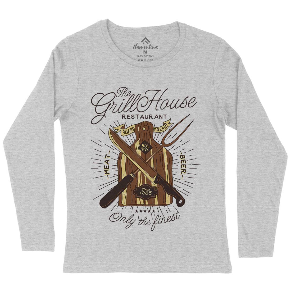Grill House Womens Long Sleeve T-Shirt Food A981