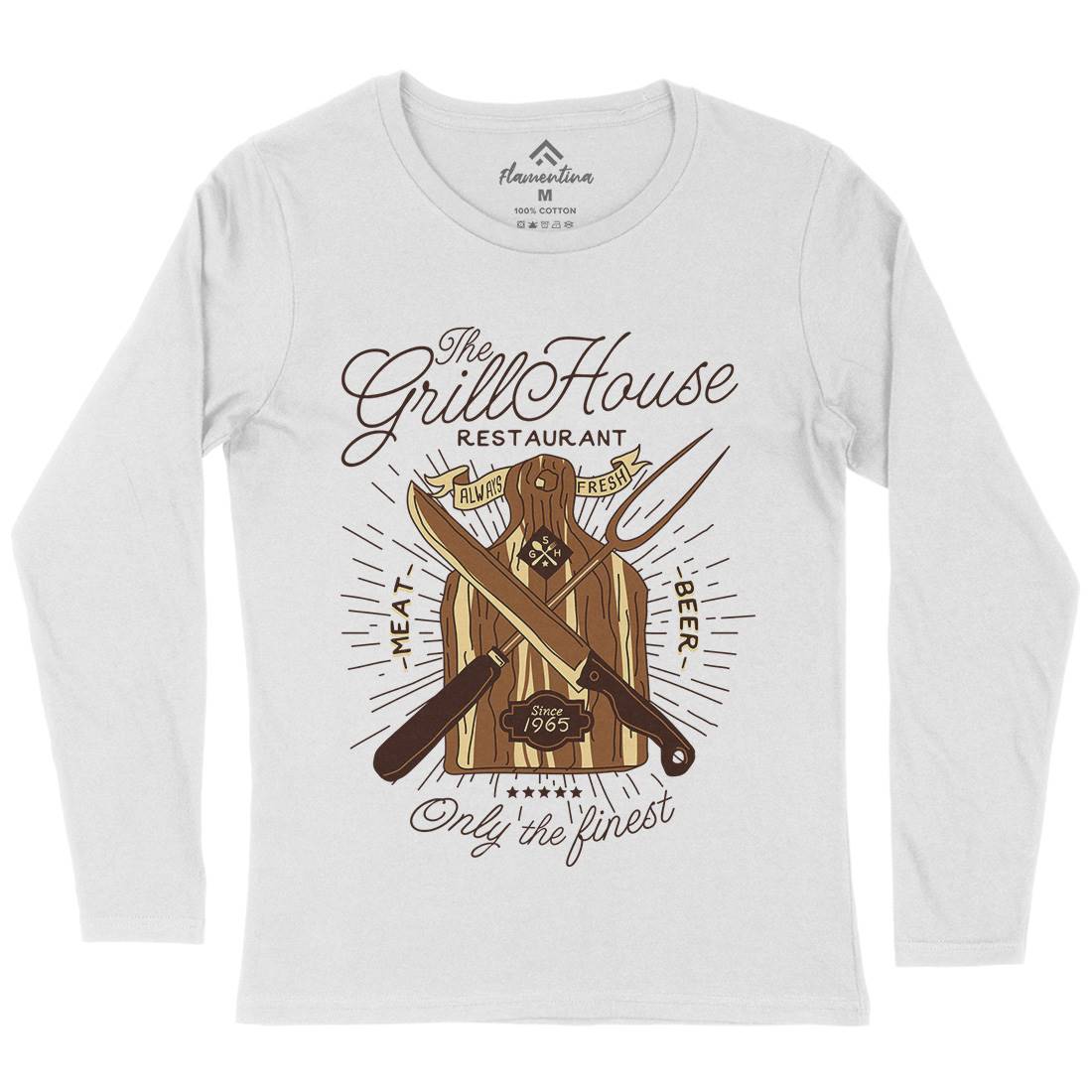 Grill House Womens Long Sleeve T-Shirt Food A981