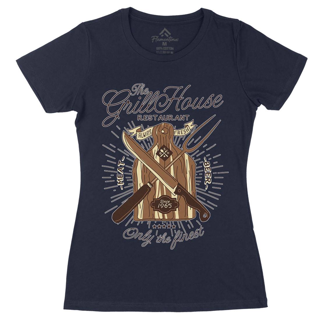 Grill House Womens Organic Crew Neck T-Shirt Food A981