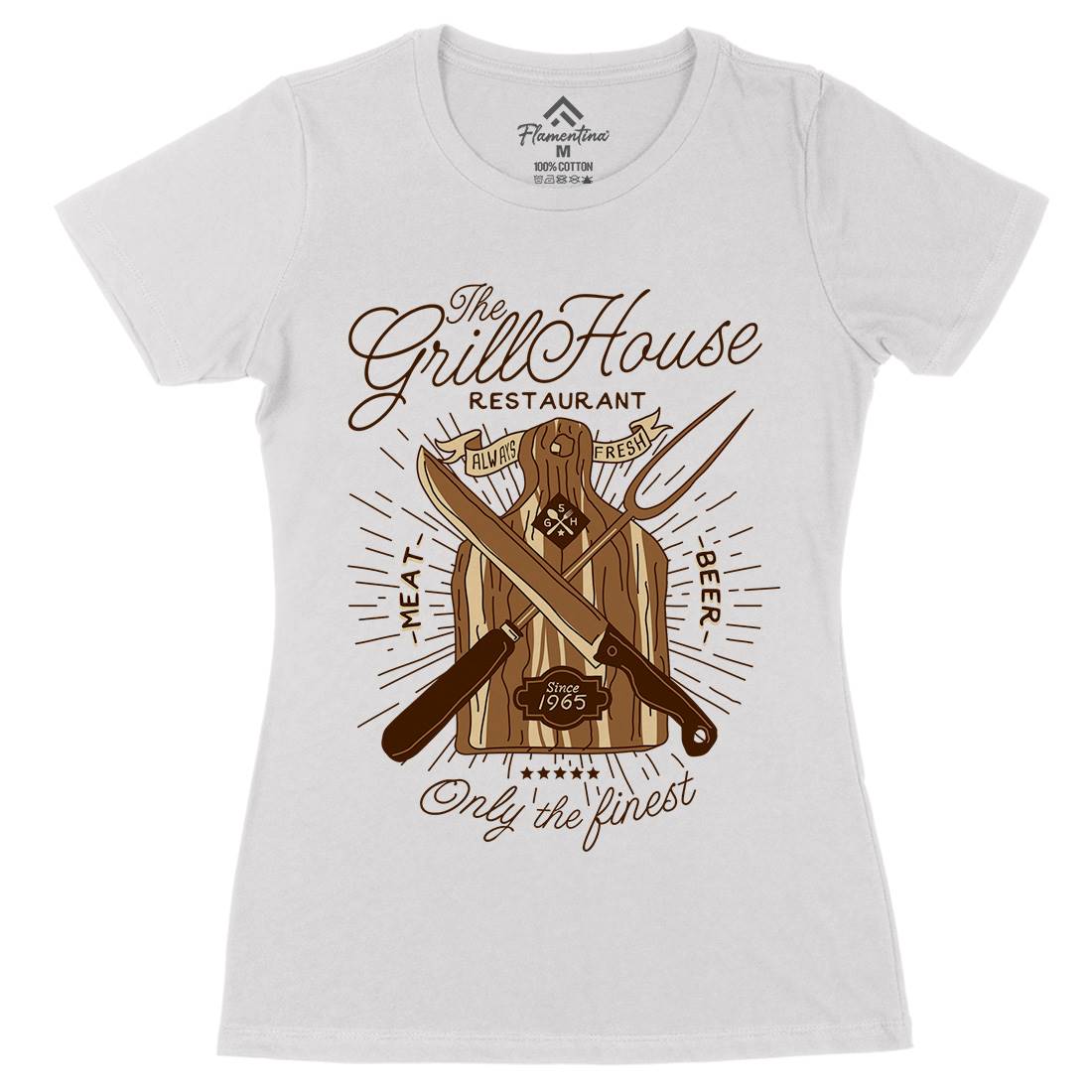 Grill House Womens Organic Crew Neck T-Shirt Food A981