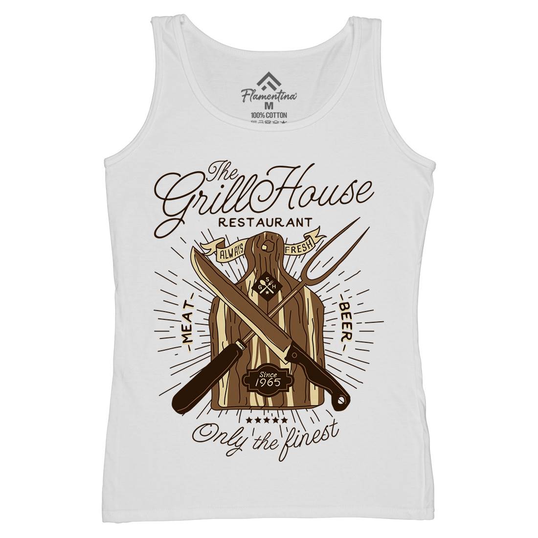 Grill House Womens Organic Tank Top Vest Food A981
