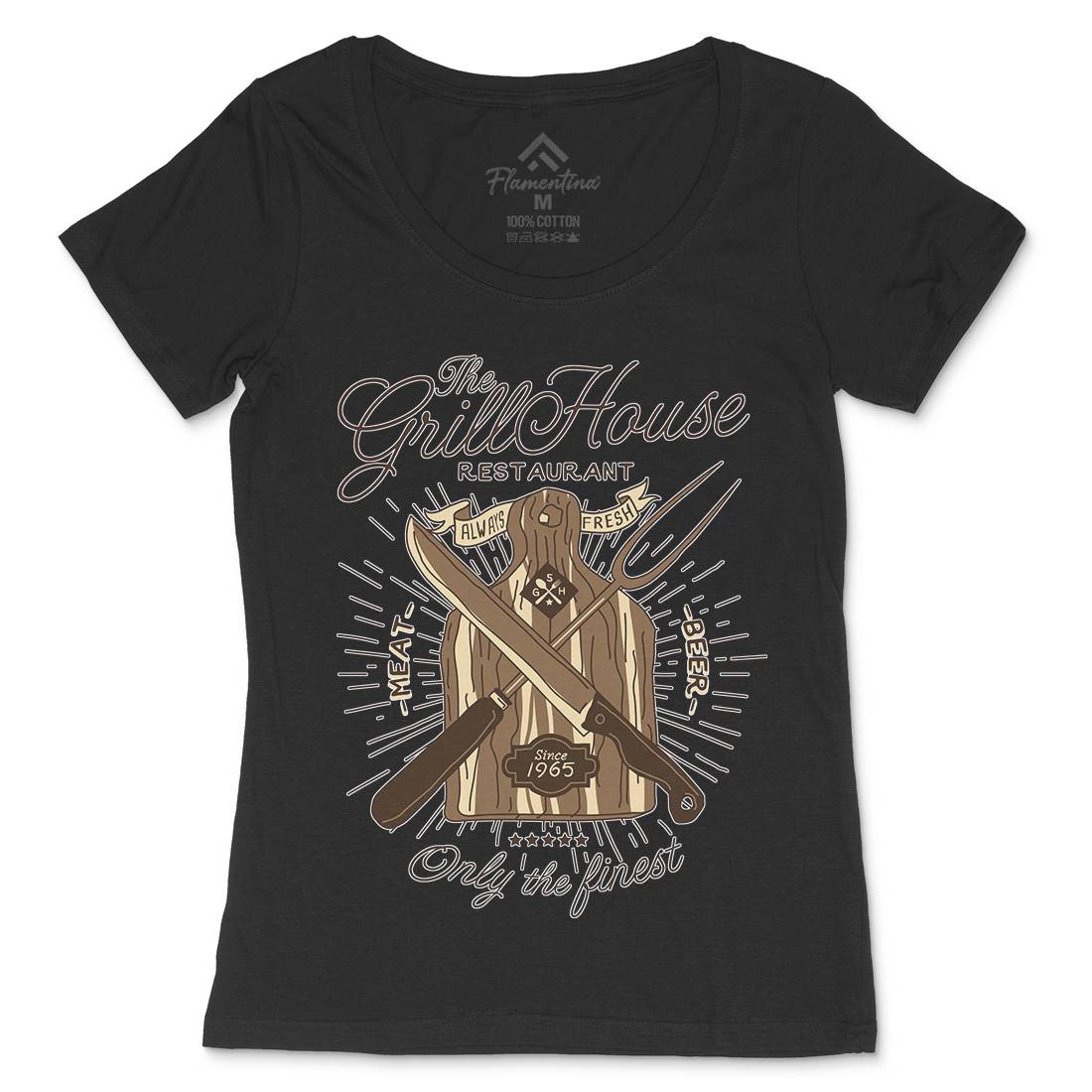 Grill House Womens Scoop Neck T-Shirt Food A981