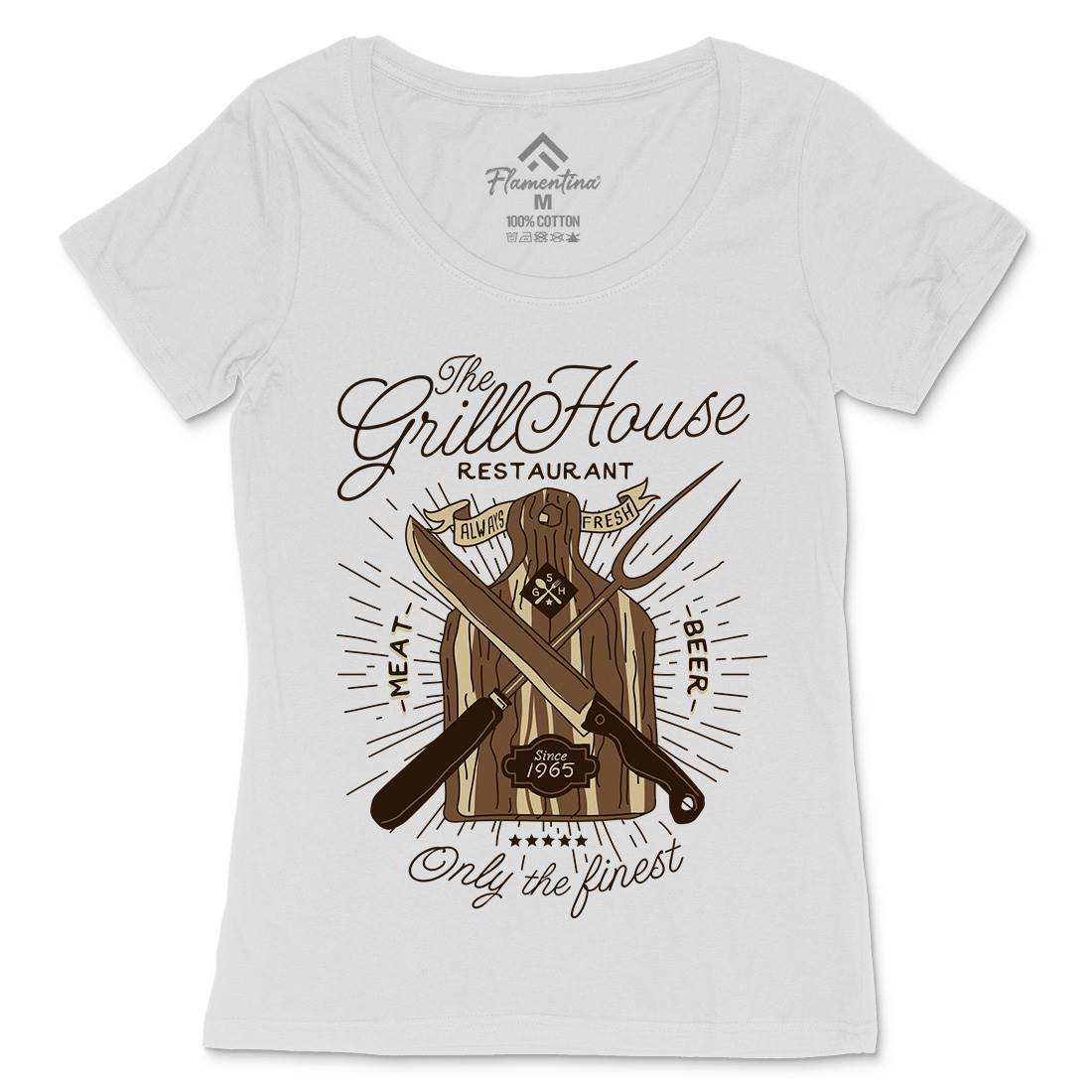 Grill House Womens Scoop Neck T-Shirt Food A981