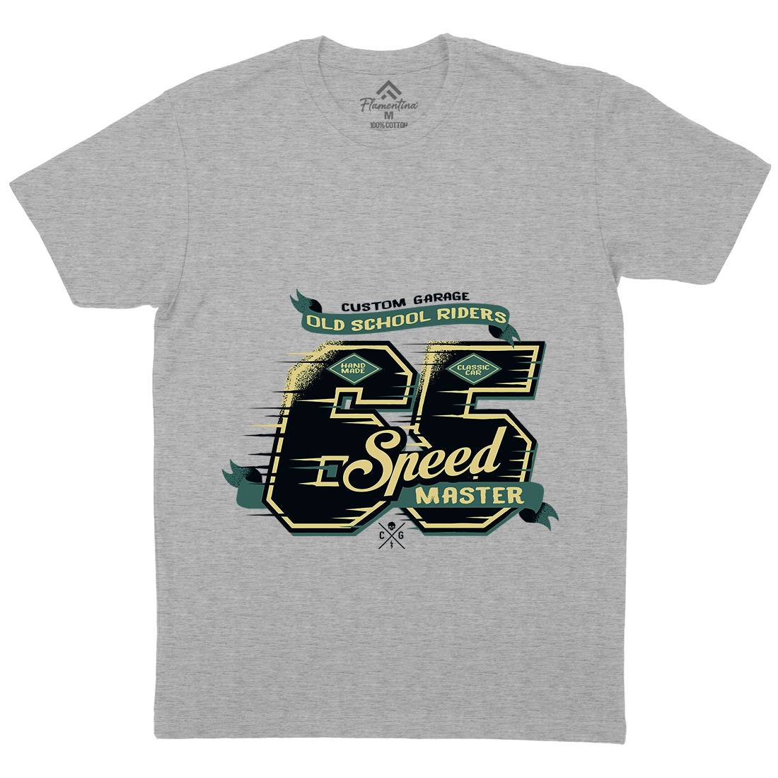 65 Speed Mens Organic Crew Neck T-Shirt Motorcycles A982