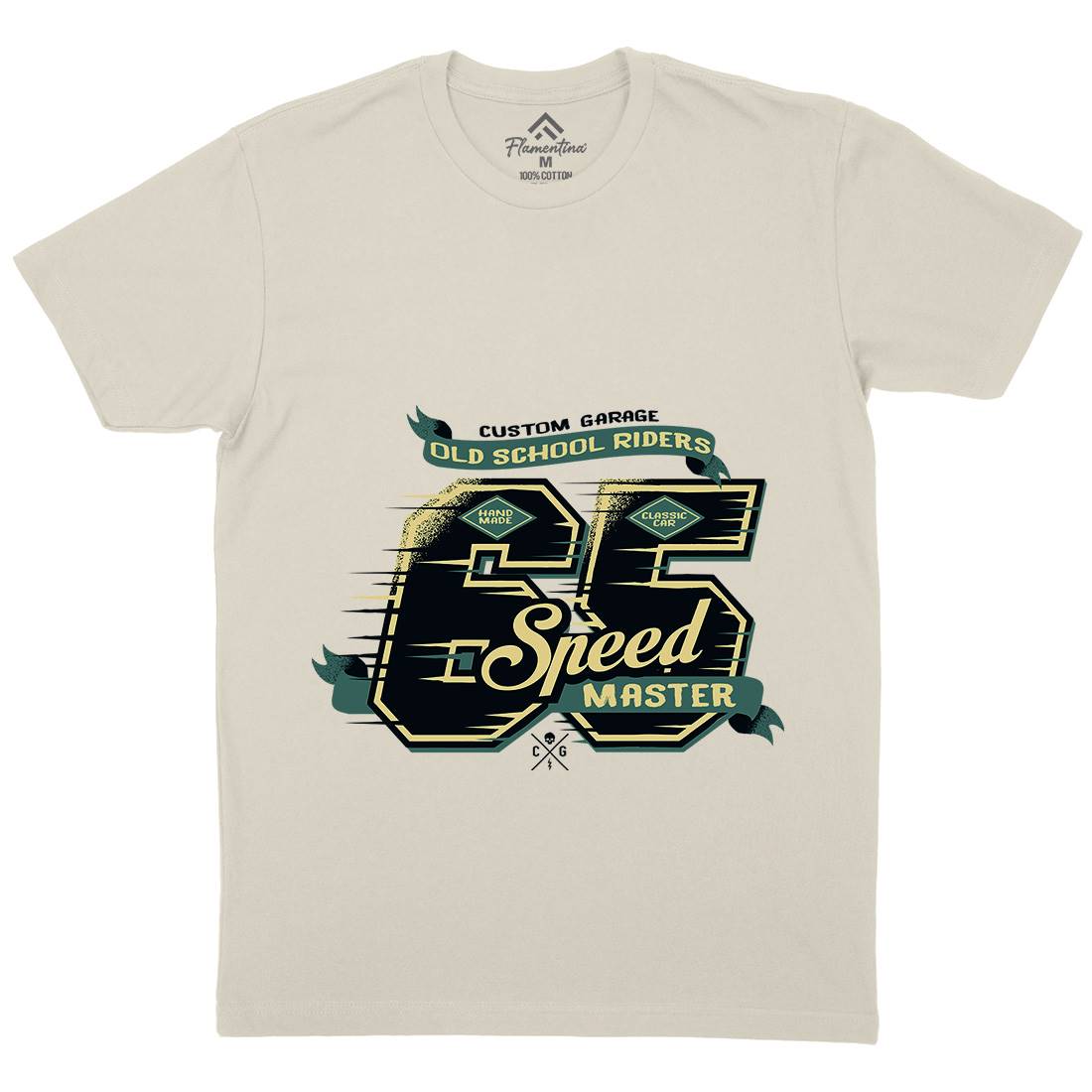 65 Speed Mens Organic Crew Neck T-Shirt Motorcycles A982