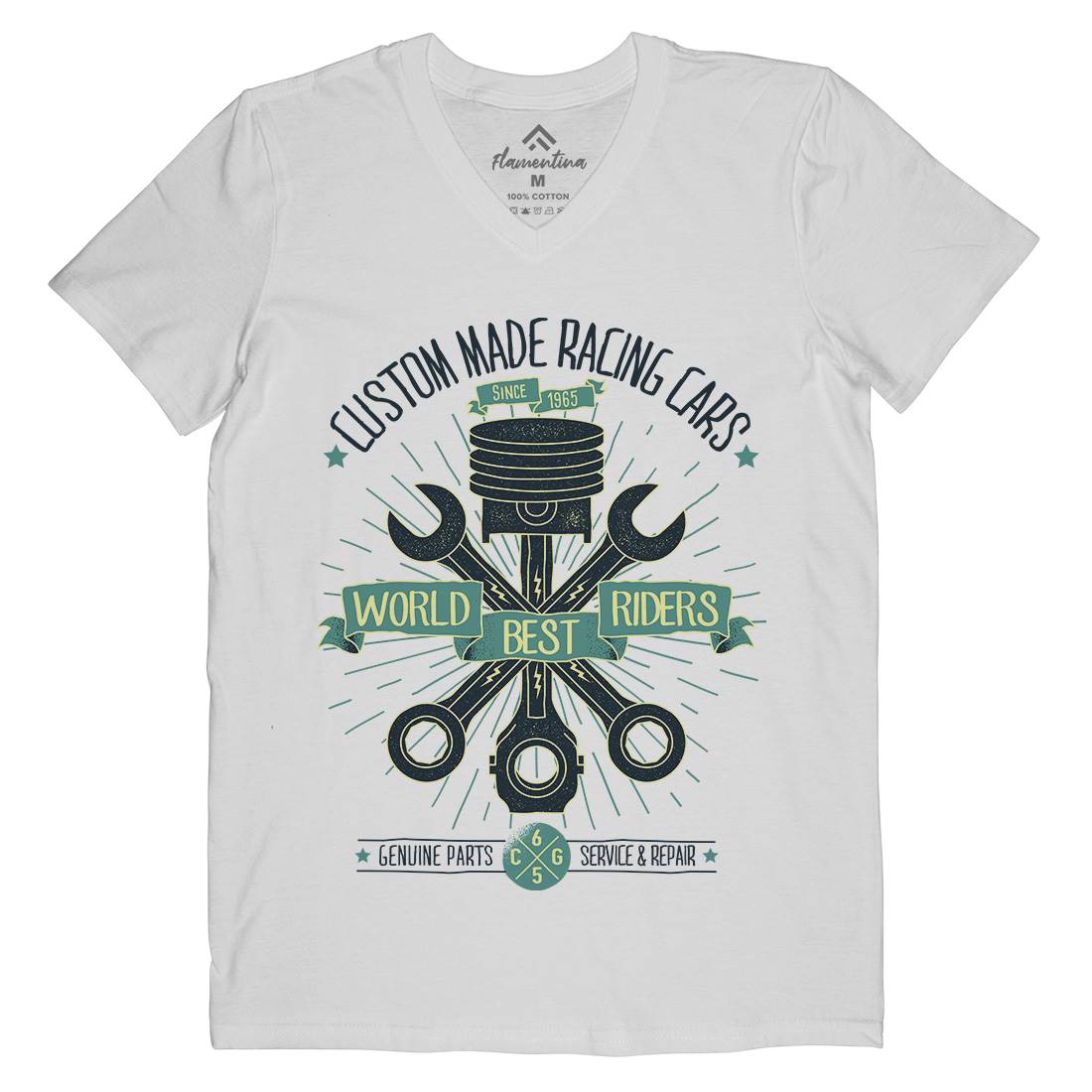 World Best Riders Mens Organic V-Neck T-Shirt Motorcycles A983