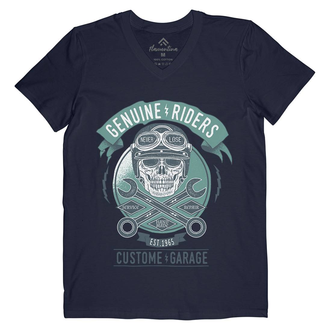 Genuine Riders Mens V-Neck T-Shirt Motorcycles A984