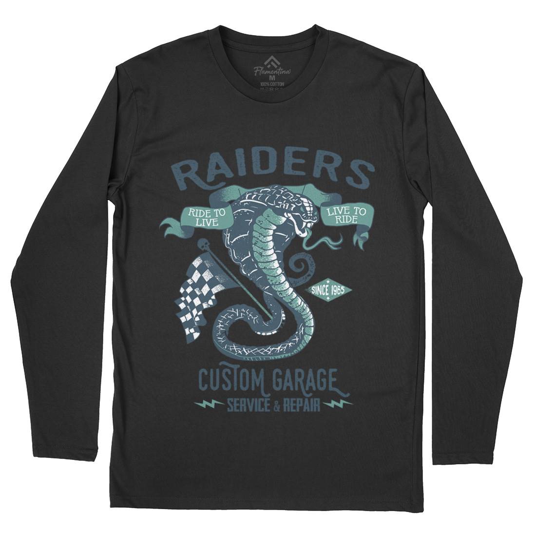 Raiders Mens Long Sleeve T-Shirt Motorcycles A985